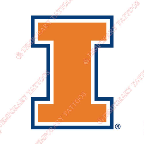 Illinois Fighting Illini Customize Temporary Tattoos Stickers NO.4607